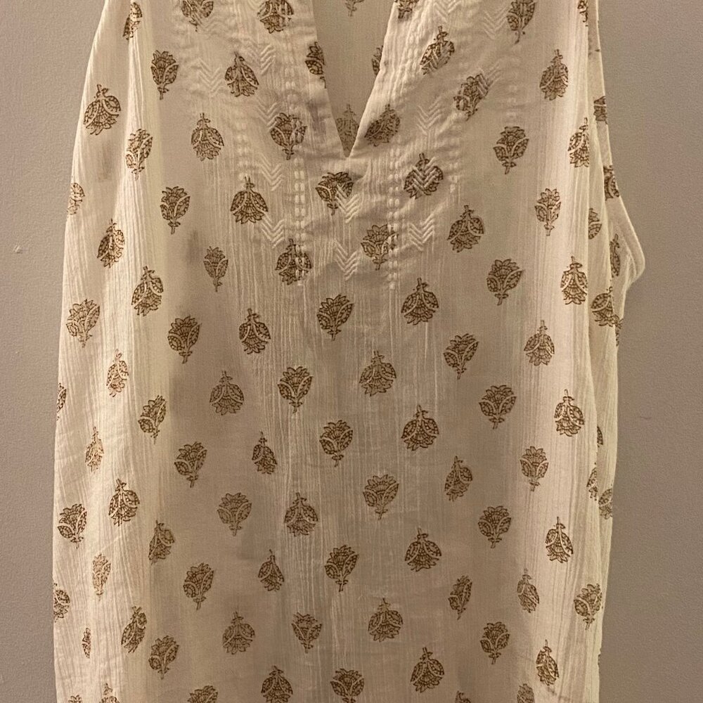 Old Navy White Floral Gauze High Back, Tank Top - Picture 3 of 9